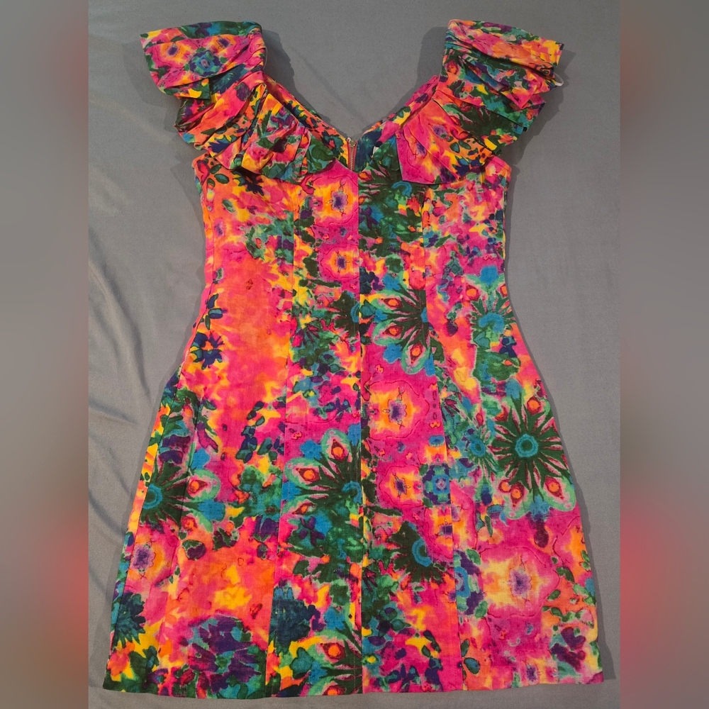 Floral Ruffle Sleeve Dress